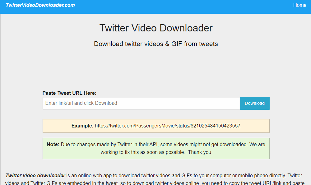 تصویری از Twitter Downloader Video