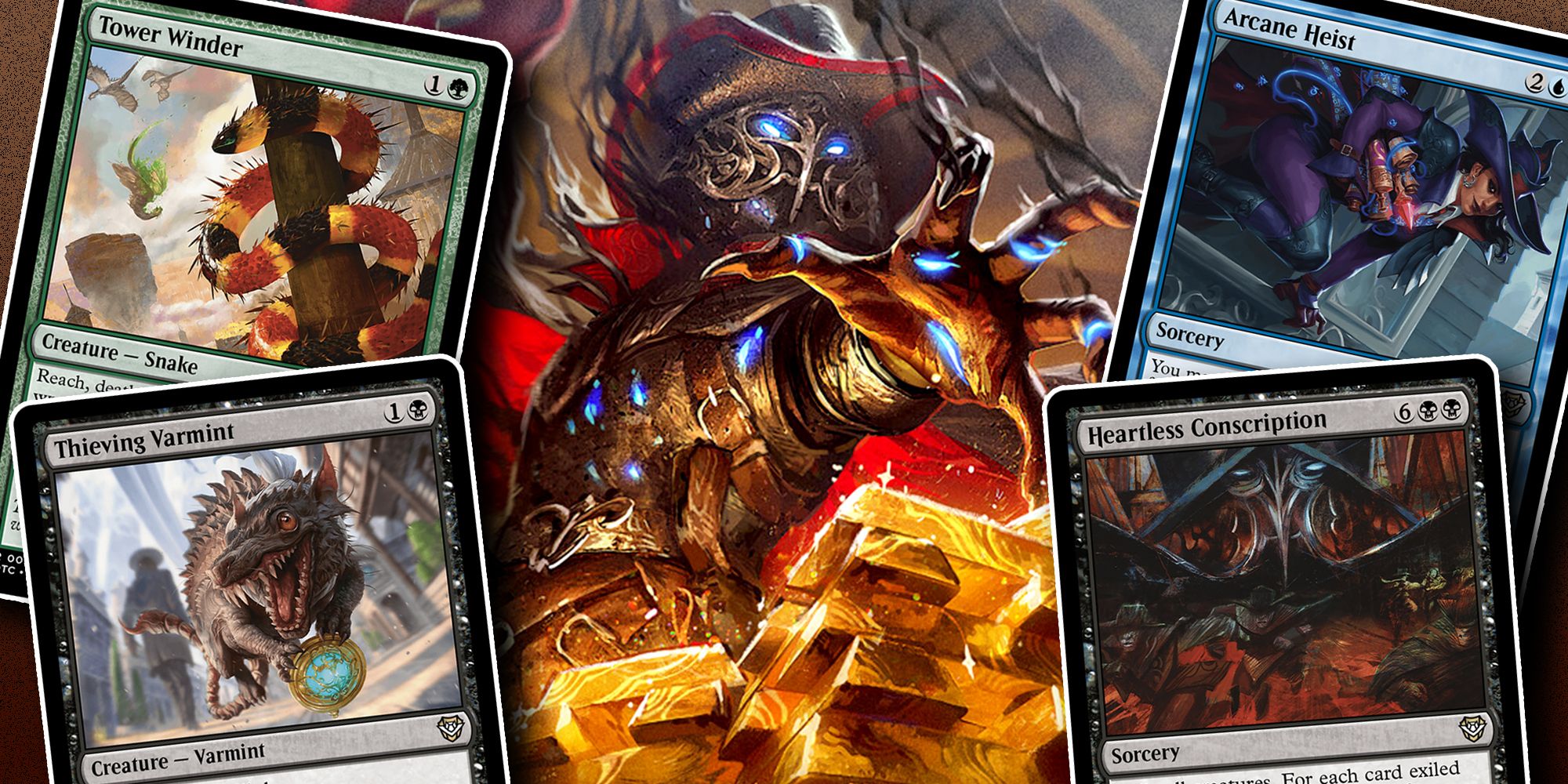تحت تعقیب ترین عرشه فرمانده بهترین Outlaws Of Thunder Junction 5 2-MTG 10 بهترین کارت در Outlaws Of Thunder Junction's Grand Larceny Commander Deck
