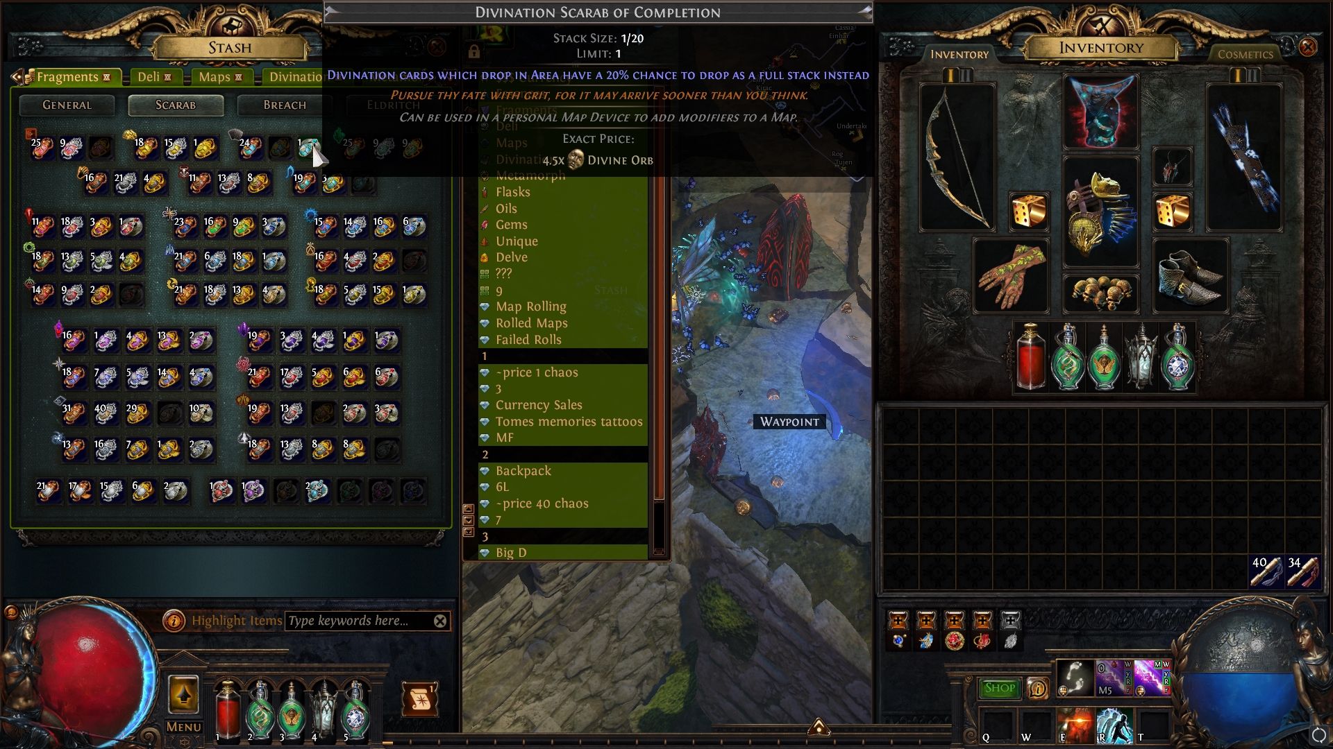 Scarab of Completion در داخل زبانه Scarab در Path of Exile