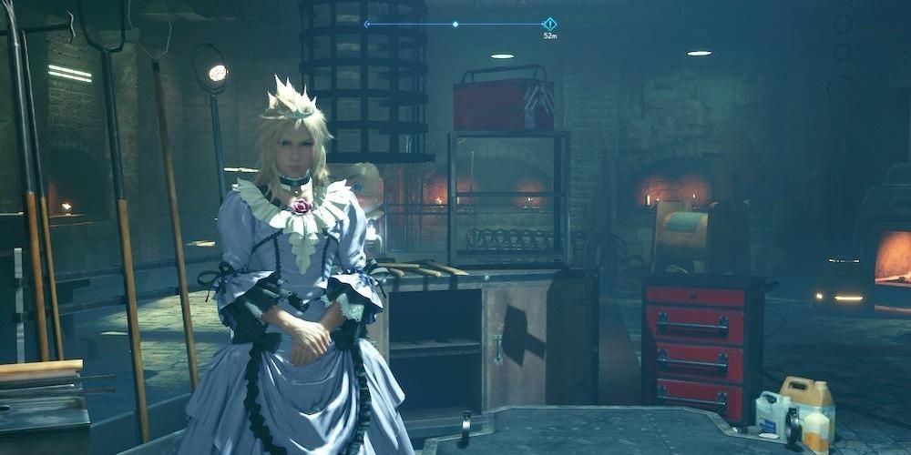 قسمت نهم بازی Final Fantasy VII Remake Cloud In A Dress