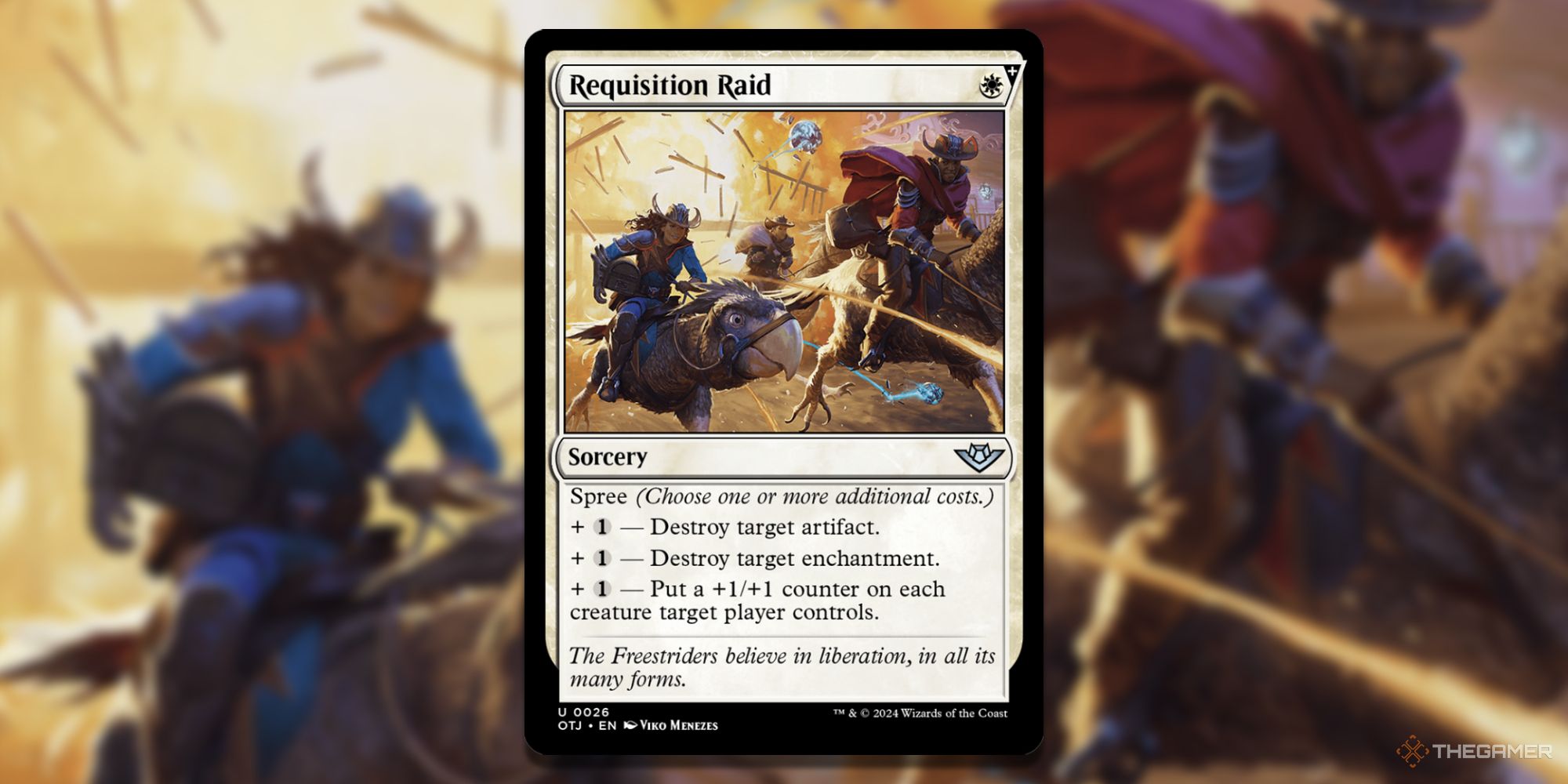 کارت MTG Requisition Raid و پس زمینه هنری