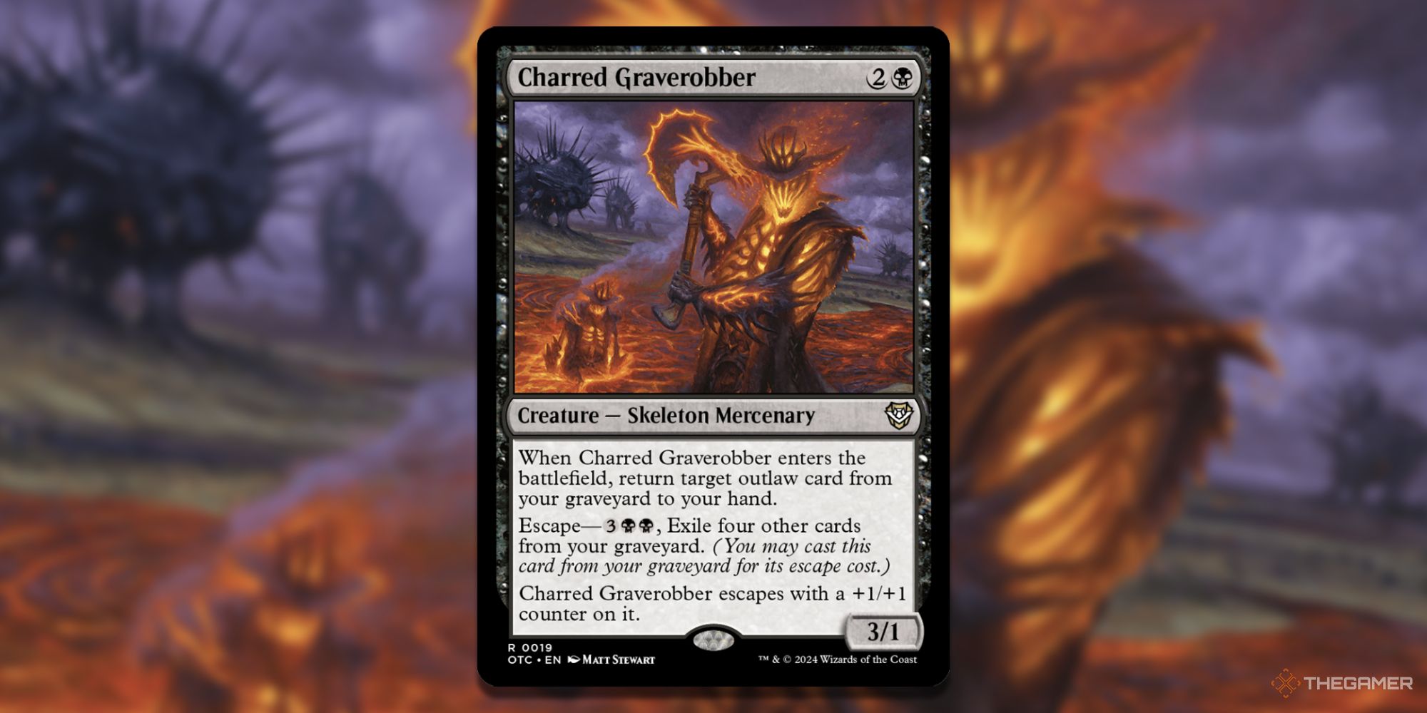 کارت MTG Charred Graverobber و پس زمینه هنری