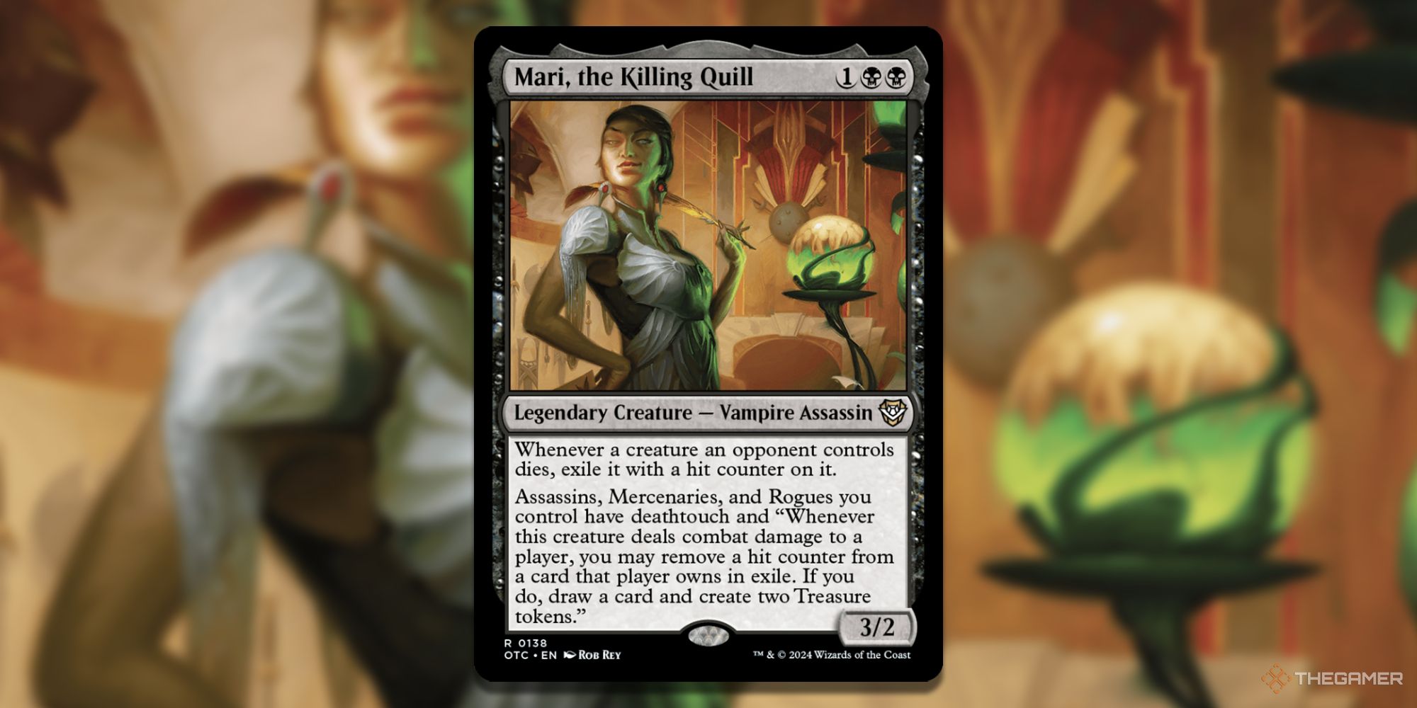کارت MTG Mari the Killing Quill و پس زمینه هنری