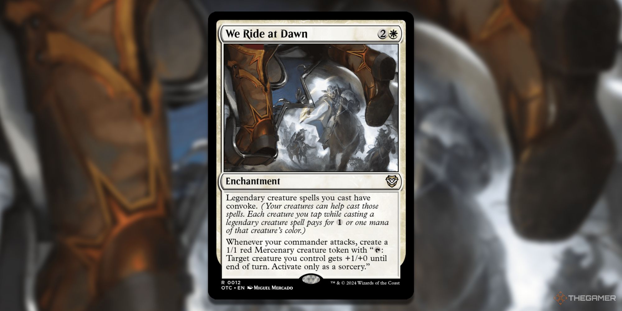 کارت MTG We Ride At Dawn و پس زمینه هنری