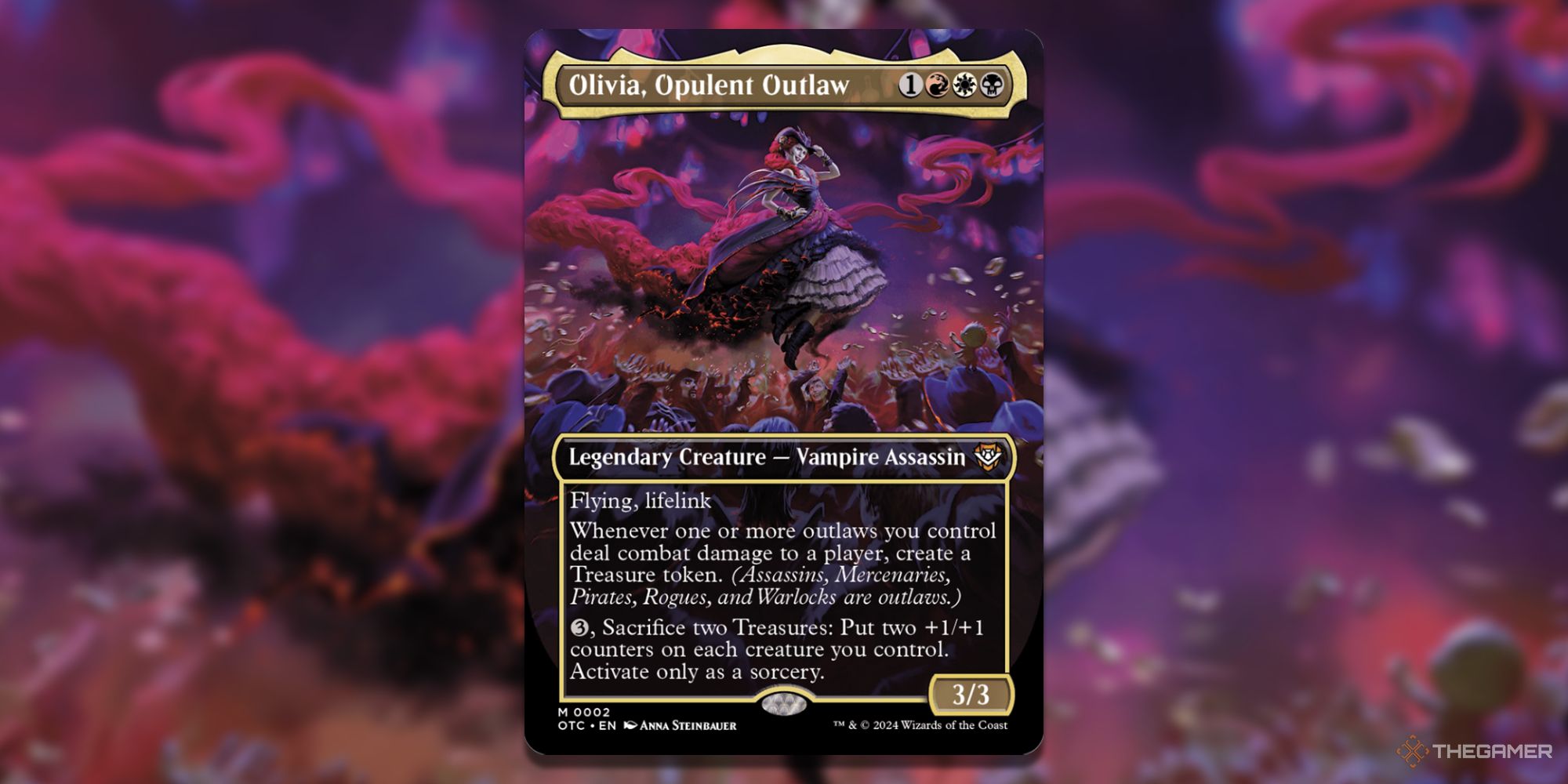 کارت MTG Olivia Opulent Outlaw و پس زمینه هنری