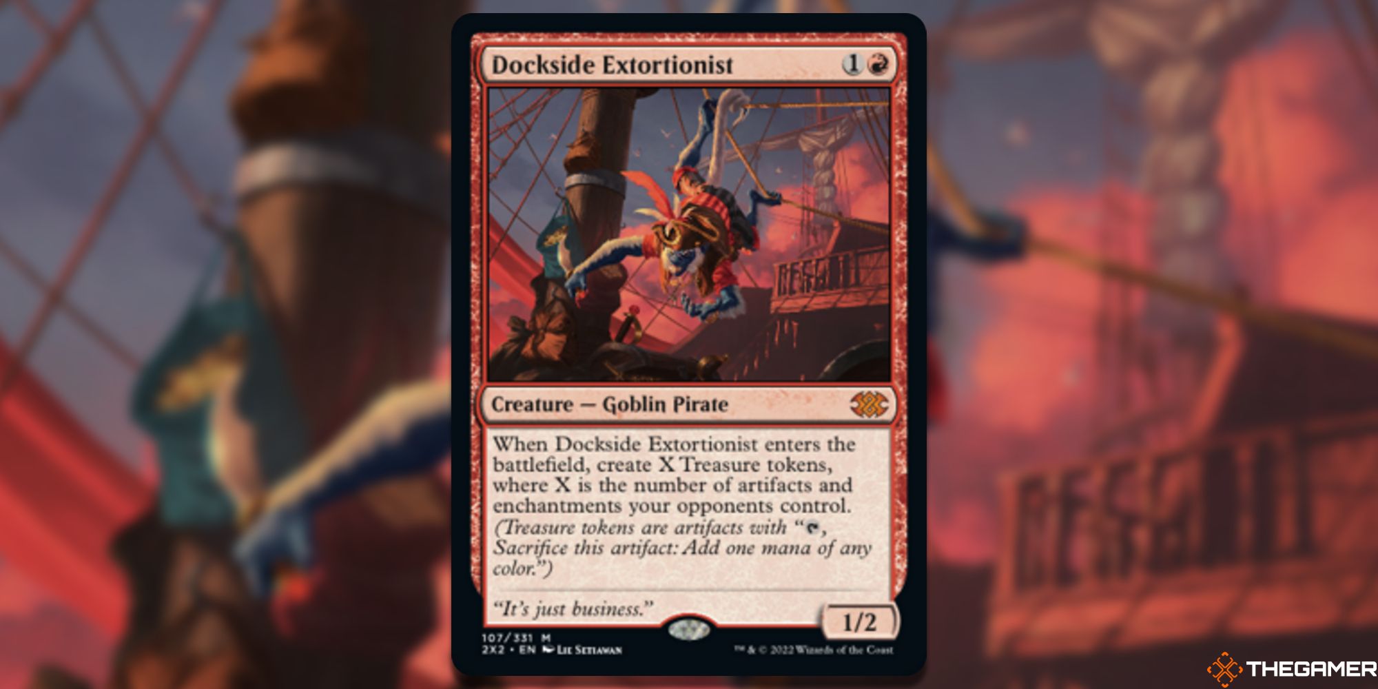 تصویر کارت اخاذی Dockside در Magic: The Gathering، با هنری از Lie Setiawan