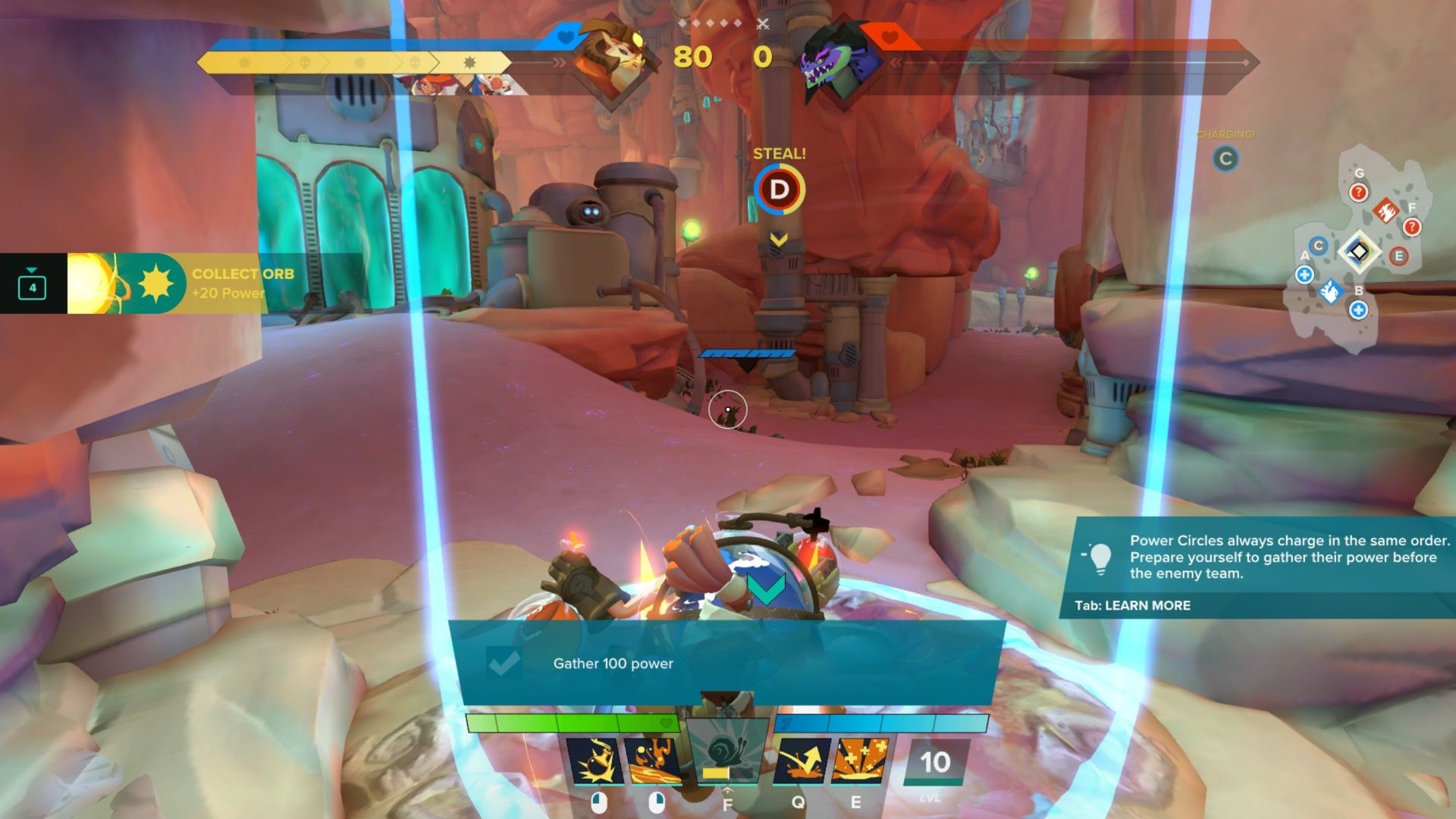 راتگر در Circle Point D ایستاده و 20 امتیاز برای تیم در Gigantic: Rampage Edition به دست آورد.
