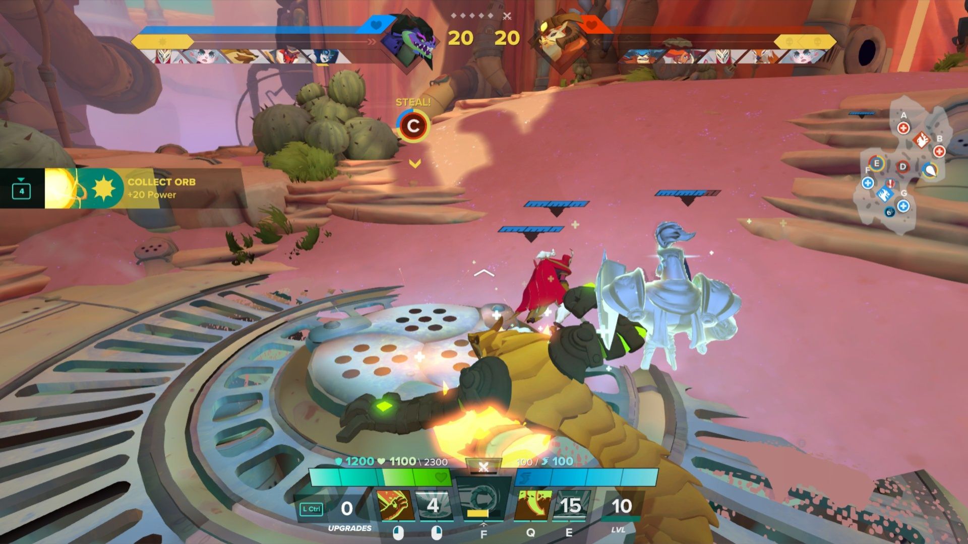 راتگر با تیمش در Gigantic: Rampage Edition به Circle Point C نزدیک می شود.