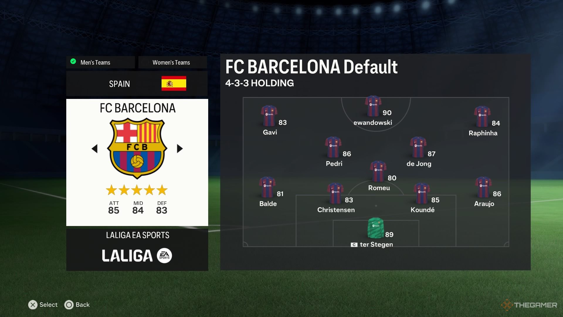 تصویری که تیم اف سی بارسلونا را در EA Sports FC 24 نشان می دهد 