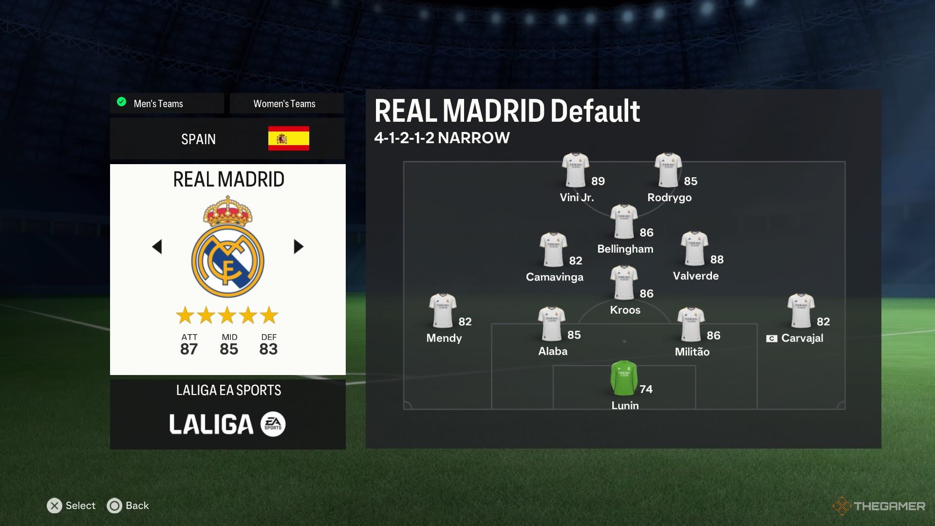 تصویری که تیم رئال مادرید را در EA Sports FC 24 نشان می دهد 