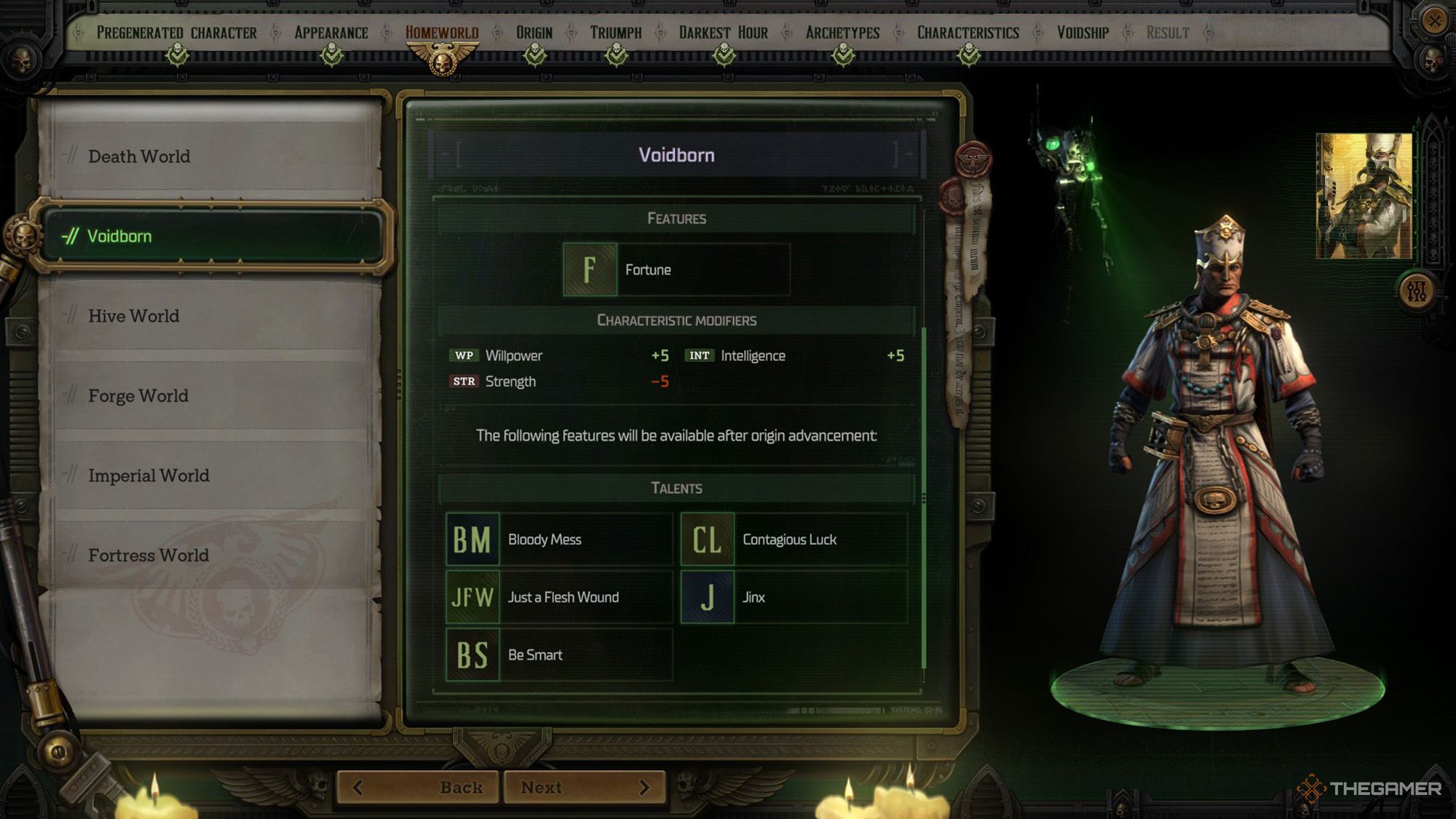 Warhammer 40000 Rogue Trader - Ministorum Priest's Homeworld Selection