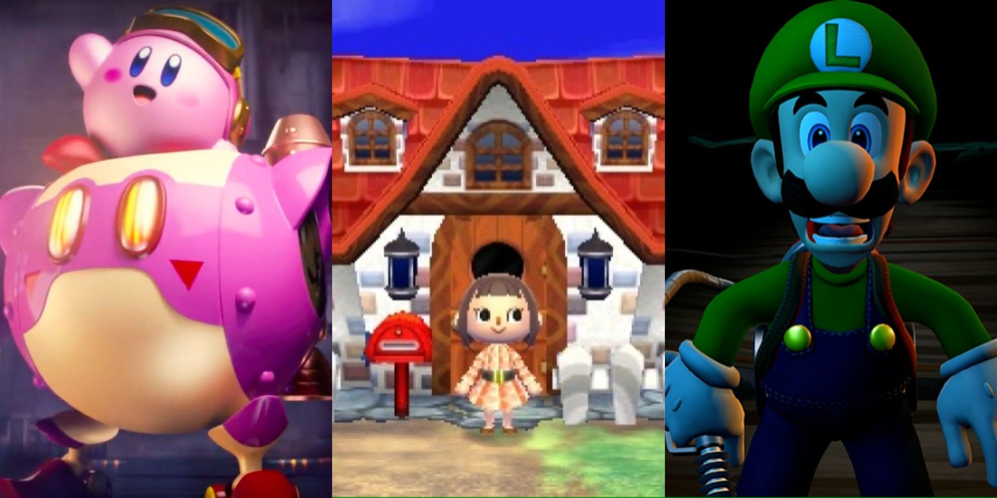 ویژگی DS 3DS با Kirby، Animal Crossing و Luigi در کنار هم