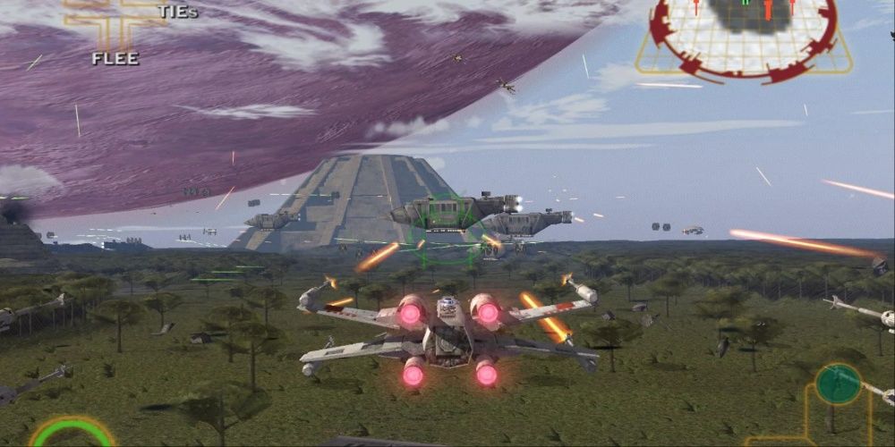 X-wing در Star Wars Rogue Squadron 3: Rebel Strike با امپراتوری مبارزه می کند
