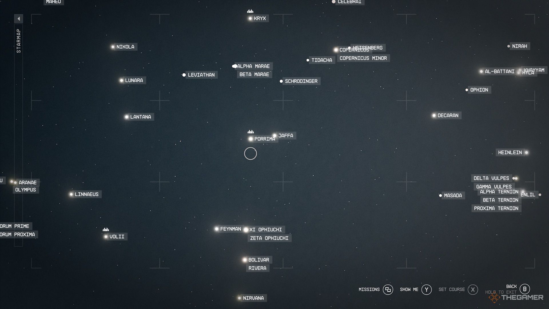 Porrima در Starfield Star Map