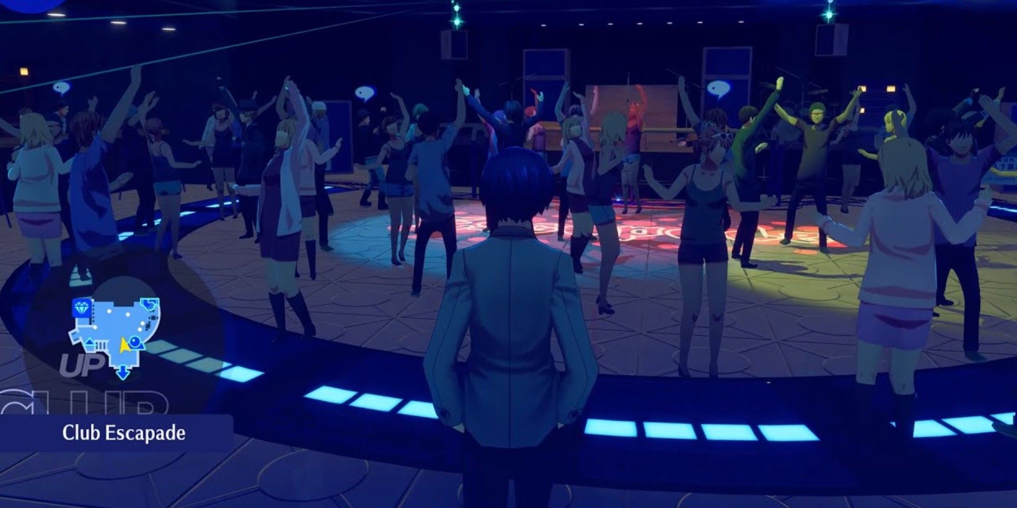 ماکوتو حامیان باشگاه را تماشا می کند "نه" در بازی Persona 3 Reload در جای خود برقصید
