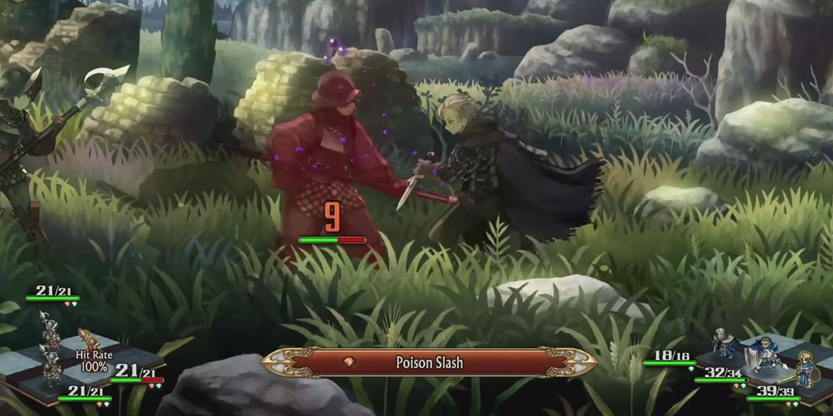 تراویس در حال اجرای Poison Slash در Unicorn Overlord