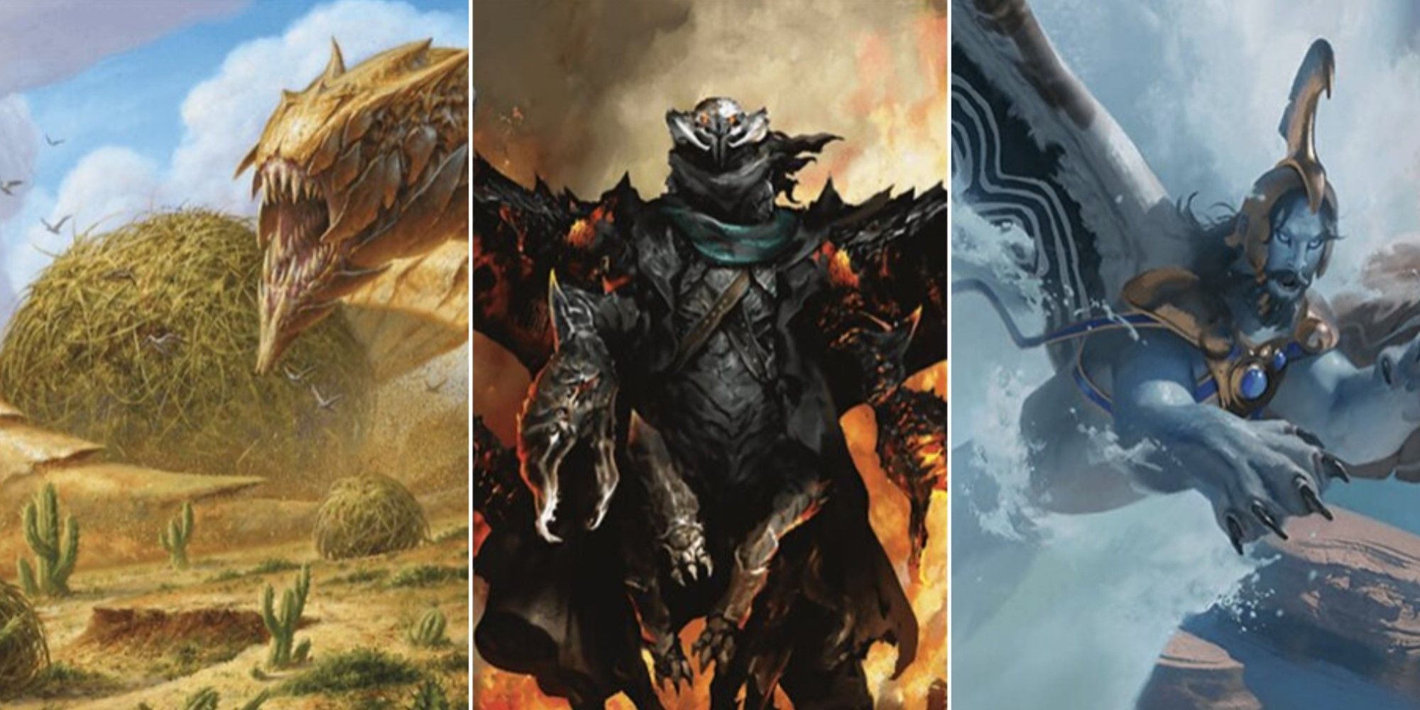 بهترین قانون شکنان در MTG 1 آثار هنری از سه کارت مختلف از توسعه Magic: The Gathering's Outlaws of Thunder Junction