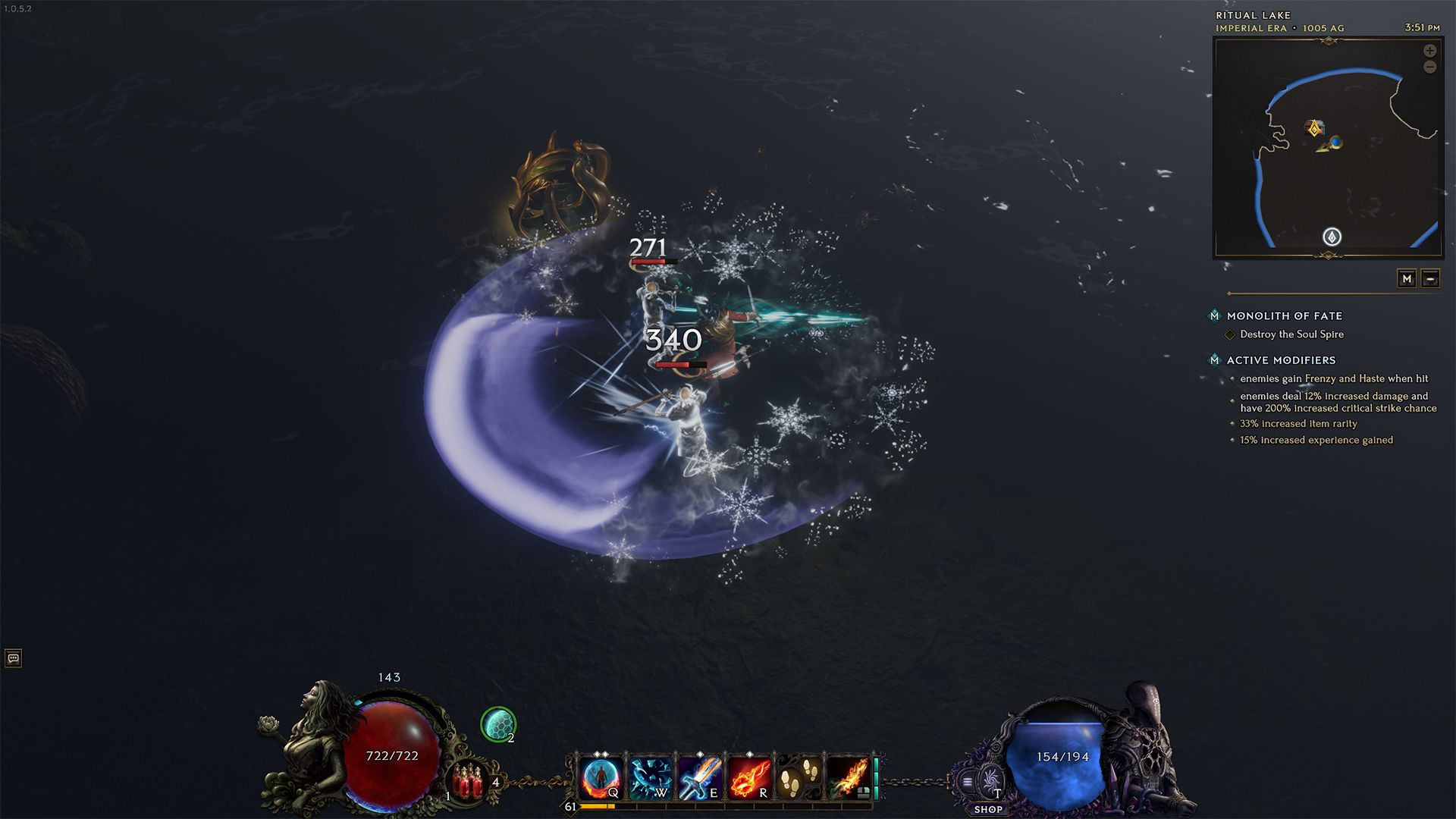 spellblade با استفاده از shatter strike دشمنان را با آسیب سرد برش می دهد