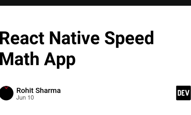 React Native Speed ​​Math App
