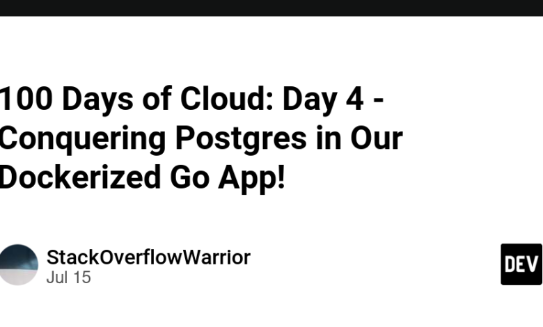 100 Days of Cloud: Day 4 – تسخیر Postgres در برنامه Dockerized Go ما! 100 Days of Cloud: Day 4 – تسخیر Postgres در برنامه Dockerized Go ما!