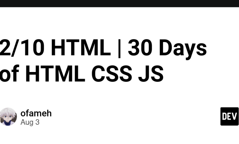 2/10 HTML | 30 روز HTML CSS JS 2/10 HTML | 30 روز HTML CSS JS