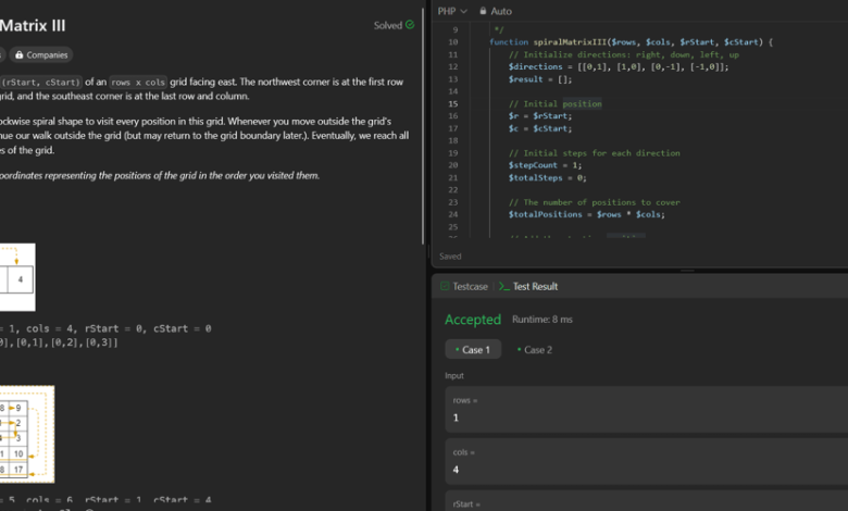 885. Spiral Matrix III – DEV Community 885. Spiral Matrix III – DEV Community