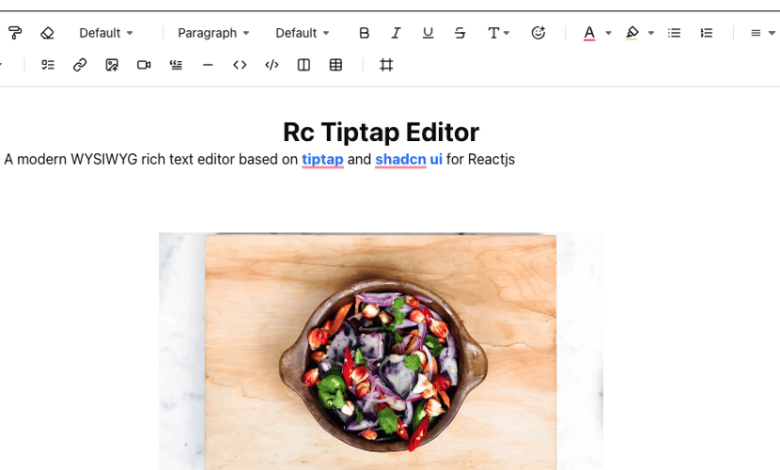 React Tiptap Editor React Tiptap Editor