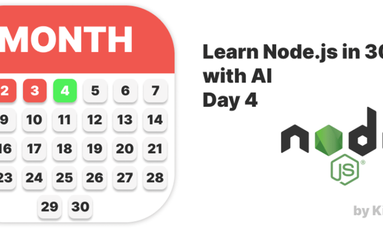 یادگیری Node.js در 30 روز با هوش مصنوعی – روز 4 یادگیری Node.js در 30 روز با هوش مصنوعی – روز 4