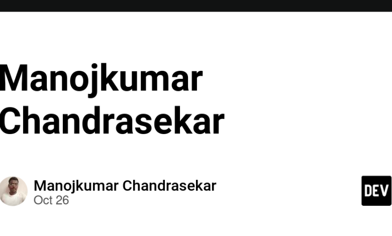 Manojkumar Chandrasekar