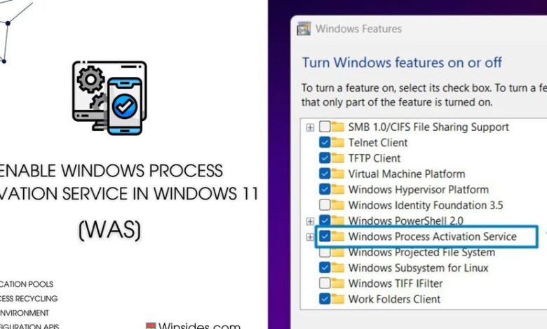سرویس Windows Process Activation Service را در ویندوز 11 فعال کنید سرویس Windows Process Activation Service را در ویندوز 11 فعال کنید