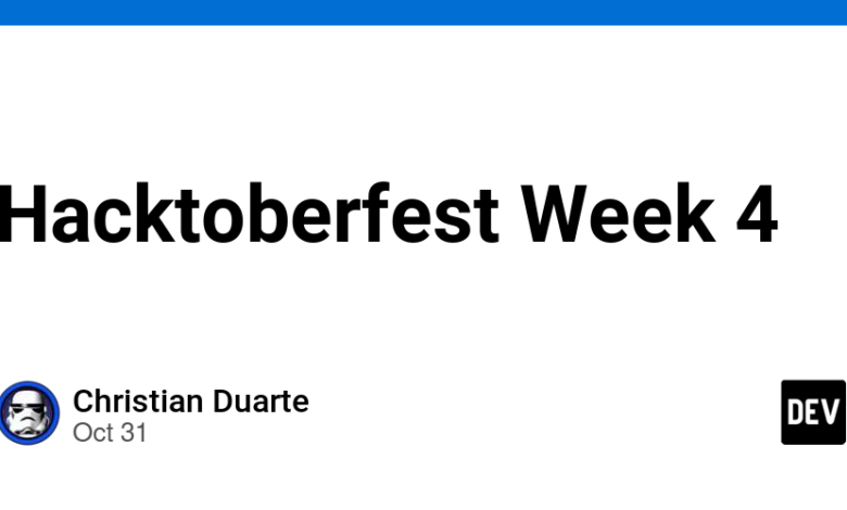 هفته چهارم Hacktoberfest – انجمن DEV هفته چهارم Hacktoberfest – انجمن DEV