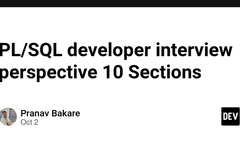 چشم انداز مصاحبه با توسعه دهنده PL/SQL 10 بخش چشم انداز مصاحبه با توسعه دهنده PL/SQL 10 بخش