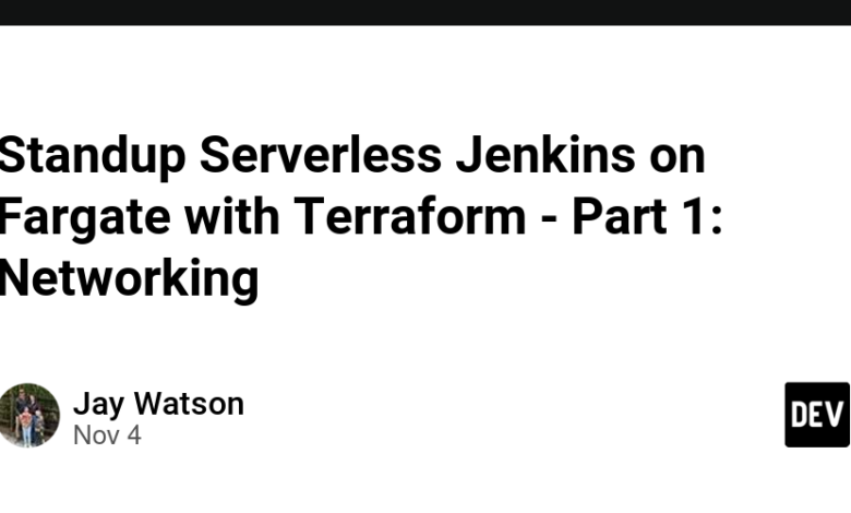 Standup Serverless Jenkins on Fargate with Terraform – Part 1: Networking Standup Serverless Jenkins on Fargate with Terraform – Part 1: Networking