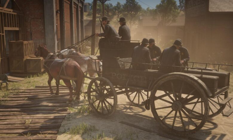 بازیکن Red Dead Redemption 2 سرعت واگن اسب را به حداکثر می رساند بازیکن Red Dead Redemption 2 سرعت واگن اسب را به حداکثر می رساند