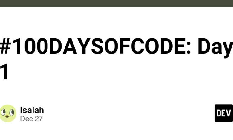 #100DAYSOFCODE: روز 1 #100DAYSOFCODE: روز 1