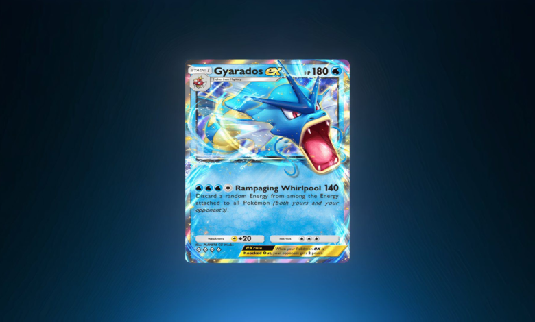 بازیکنان جیبی Pokemon TCG از شمارنده های سریع برای Gyarados سابق استفاده می کنند بازیکنان جیبی Pokemon TCG از شمارنده های سریع برای Gyarados سابق استفاده می کنند