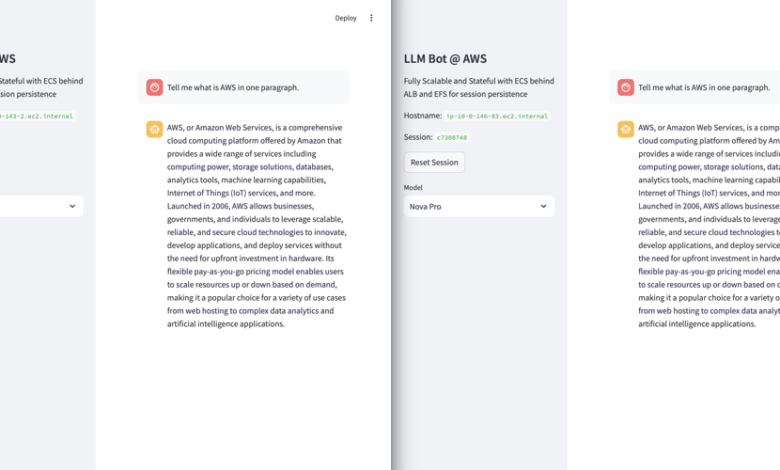 مقیاس یک چت ربات Streamlit Stateful با AWS ECS و EFS مقیاس یک چت ربات Streamlit Stateful با AWS ECS و EFS