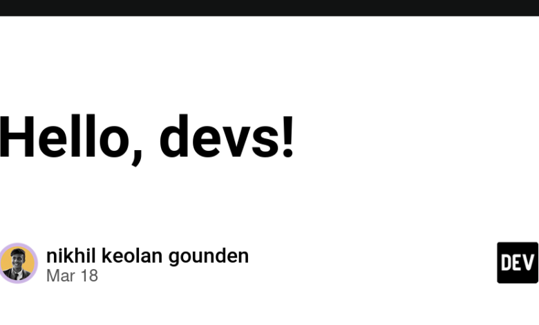 سلام ، devs! 👋 سلام ، devs! 👋