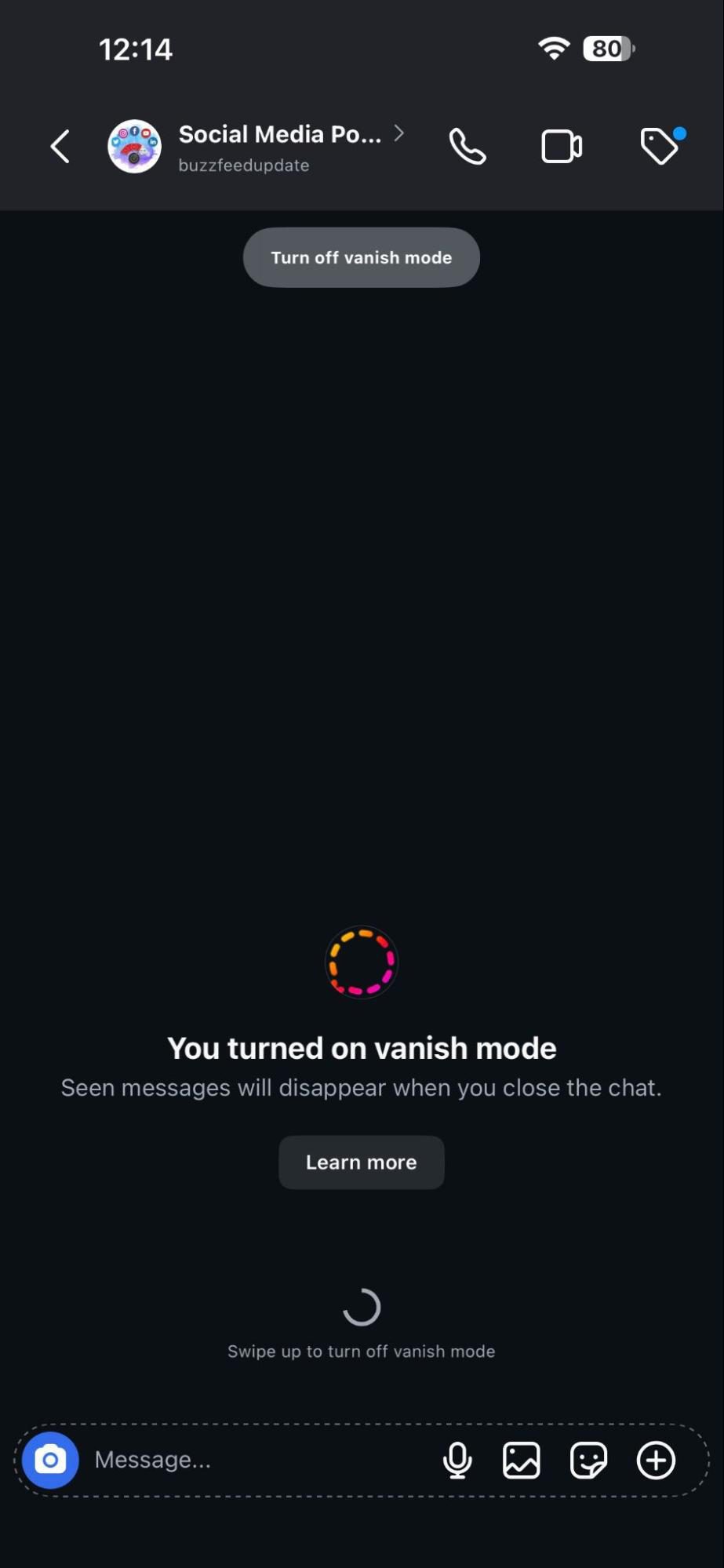 توضیح حالت ناپدید شدن اینستاگرام: چگونه کار می کند و چگونه آن را خاموش کنیم 7 برای خروج از حالت ناپدید شدن، انگشت خود را به سمت بالا بکشید