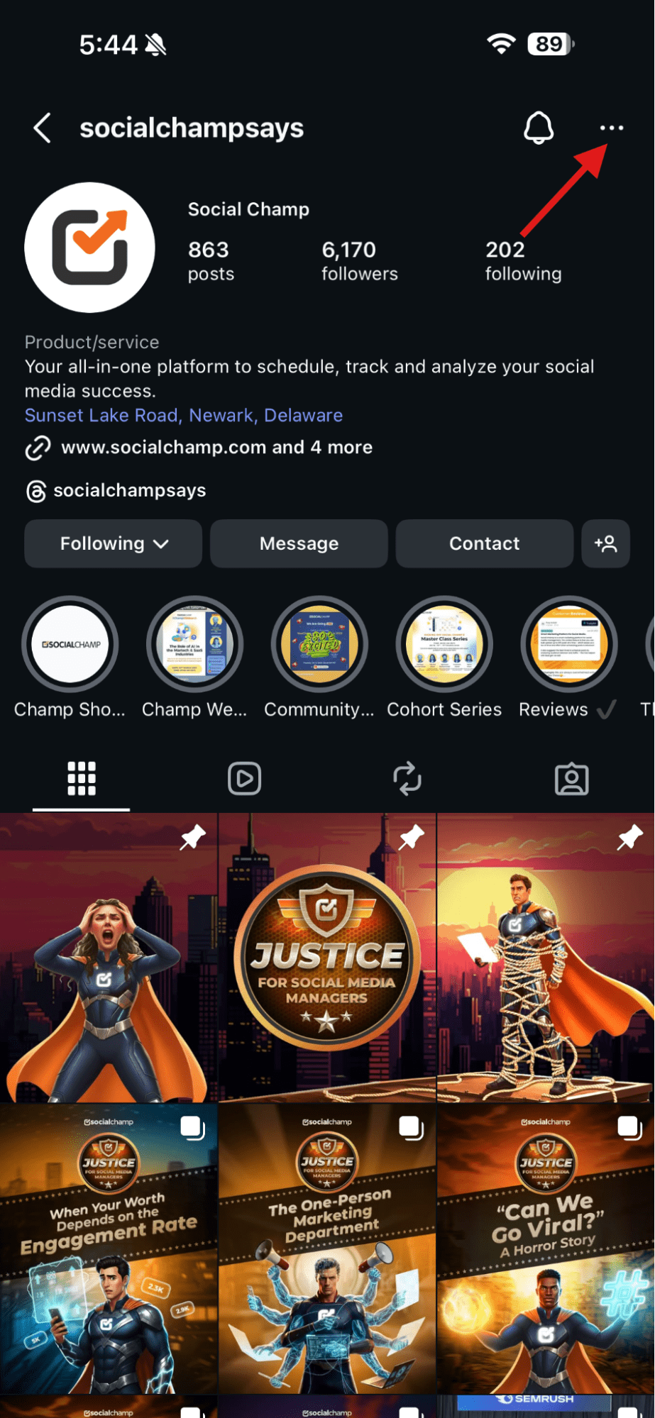 روی سه نقطه ضربه بزنید