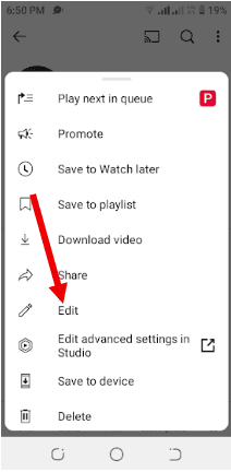 ویرایش را انتخاب کنید