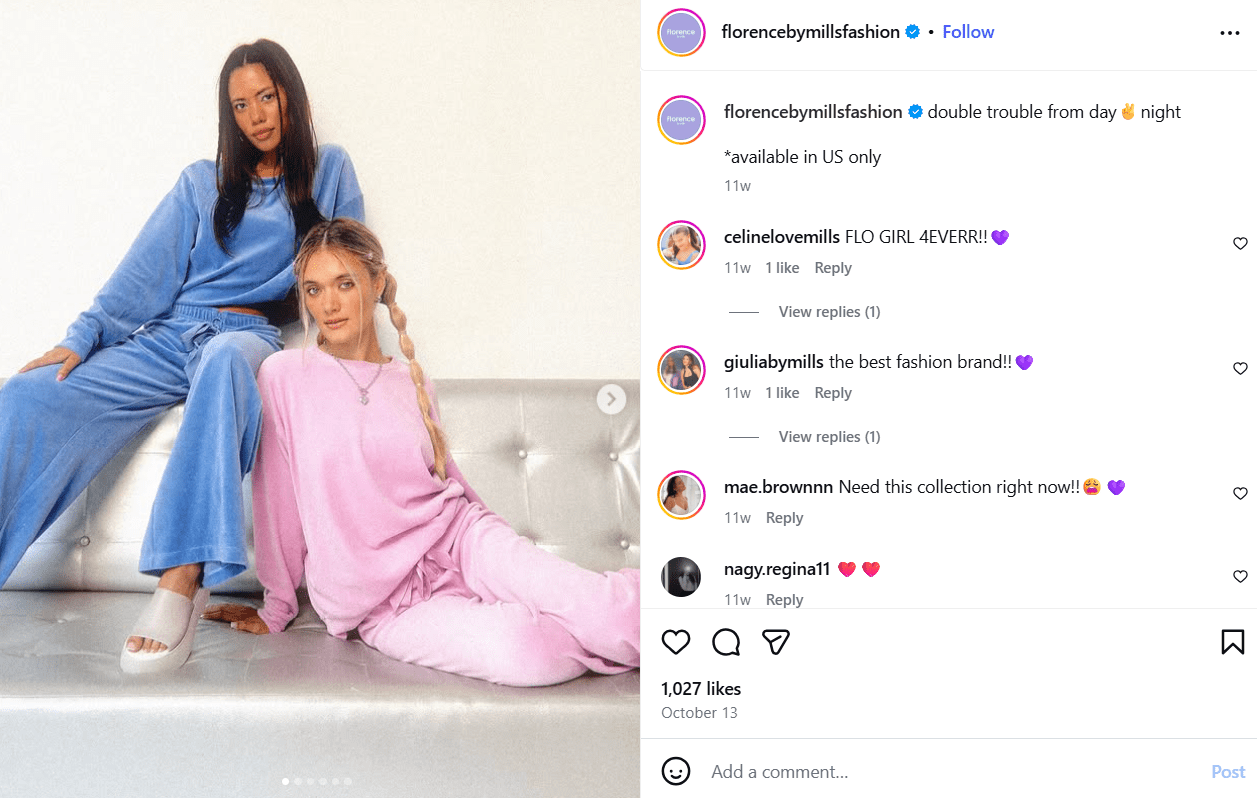 یک پست اینستاگرامی که دو محصول را به نمایش می گذارد