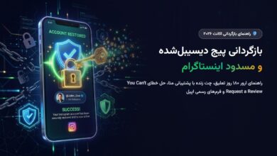 آموزش جامع بازگردانی پیج دیسیبل‌شده و مسدود اینستاگرام در سال ۲۰۲۶؛ راهنمای ارور ۱۸۰ روز تعلیق، چت زنده متا و فرم‌های رسمی
