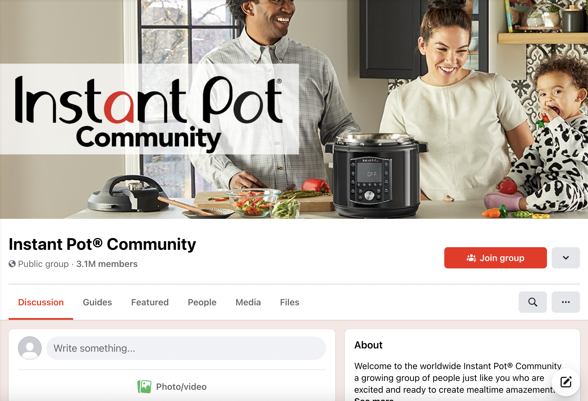 صفحه Instant Pot Community در Facebook Groups